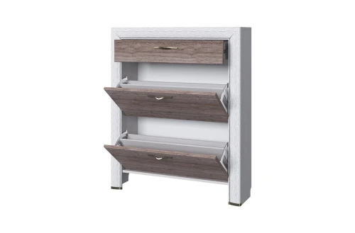 Тумба для обуви 2D1S, OLIVIA, цвет вудлайн крем/дуб анкона