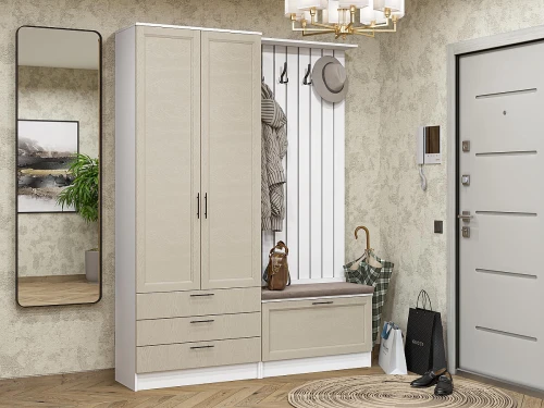 Готовая прихожая Стиль-03 Cream Silkwood Белый