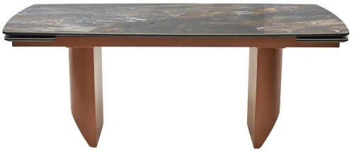 Стол ПУАНТО 200 TITANIUM LAWA NERO, керамика / МЕДЬ каркас М-City