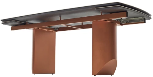 Стол ПУАНТО 200 TITANIUM LAWA NERO, керамика / МЕДЬ каркас М-City