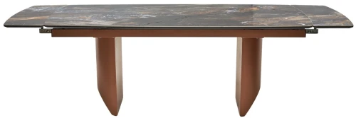 Стол ПУАНТО 200 TITANIUM LAWA NERO, керамика / МЕДЬ каркас М-City