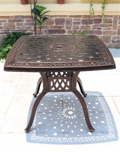 Комплект мебели из литого алюминия стол квадратный АДОНИС «ADONIS» 90х90 + 4 кресла ОПУС «OPUS»