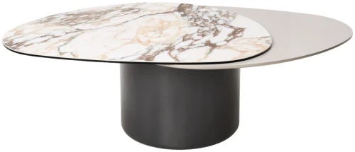 Стол кофейный NIKLAS TL-312 испанская керамика, стекло / МДФ окраш. /темно-серый МДФ каркас ®DISAUR