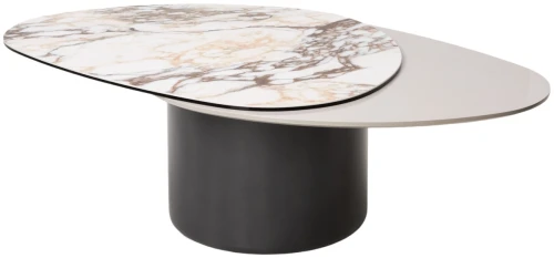 Стол кофейный NIKLAS TL-312 испанская керамика, стекло / МДФ окраш. /темно-серый МДФ каркас ®DISAUR