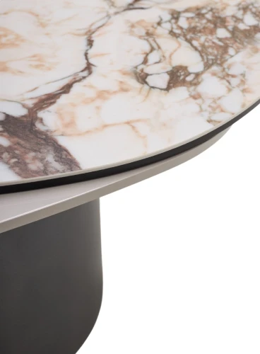 Стол кофейный NIKLAS TL-312 испанская керамика, стекло / МДФ окраш. /темно-серый МДФ каркас ®DISAUR