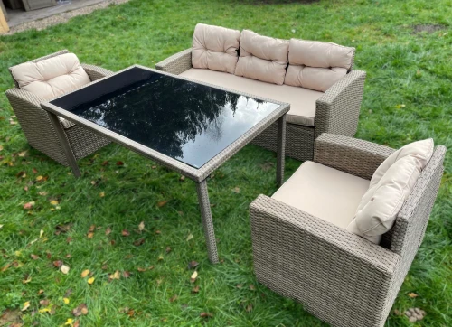 Обеденная группа из искусственного ротанга САНТЬЯГО «SANTIAGO» Greige