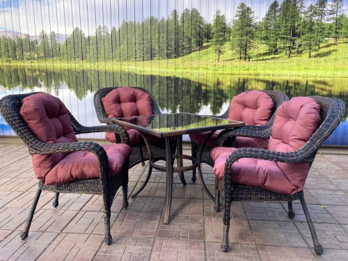 Обеденный комплект из искусственного ротанга 4 кресла Мэдисон + стол Греция