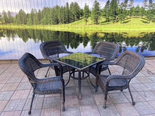 Обеденный комплект из искусственного ротанга 4 кресла Мэдисон + стол Греция