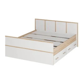 Кровать без основания 1,6 м "Сакура" дуб сонома/белый