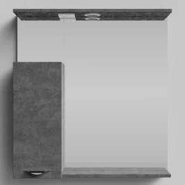 Зеркало Марко 75, ручки Хром, Серый камень ПВХ 57806, левый