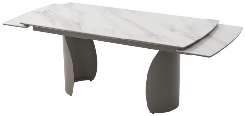 Стол ОЛЬХОН 180 цвет БЕЛЫЙ МРАМОР АКТИВНЫЙ , керамика / Латте каркас