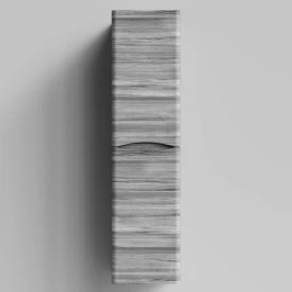 Пенал Адель 35 (2 двери) подвесной, Лиственница структурная контрастно-серая ПВХ 64202, правый, бельевая корзина