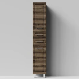 Пенал Арабеска 35 напольный, Дуб крымский коричневый ПВХ 131005-9005, левый, бельевая корзина