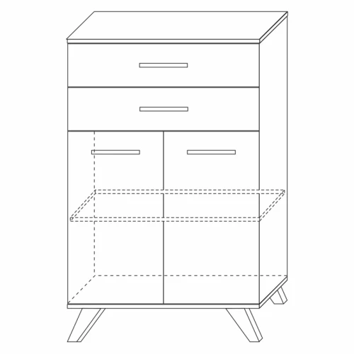 Шкаф низкий Вега Скандинавия лиственница темная