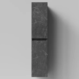 Пенал Бест 30 (2 двери) подвесной, Мрамор Графит софт тач ПВХ 4044-3, левый, бельевая корзина