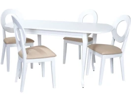 Обеденная группа (Стол Прага и 4 стула Коломбо-2), эмаль белая