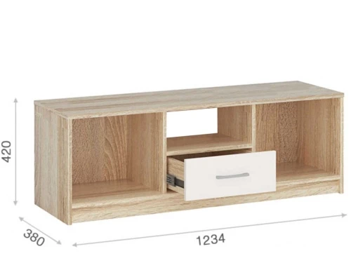 Тумба ТВ «Стелс» 2д1ящ, Дуб сонома/белый