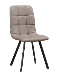 C919/DC809 Стул мягкий, КЭМЕЛ#18-27 экокожа, каркас металл черный КВАДРАТ