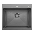 Кухонная мойка из нержавейки BLANTEK LS-5848HN Honeycomb Nano black