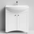 Тумба Адам 75 напольный, белый глянец Vodok с раковиной в комплекте