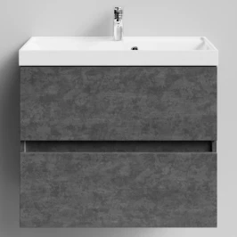 Тумба Бест 70  подвесной, Серый камень ПВХ 57806 Vodok с раковиной в комплекте