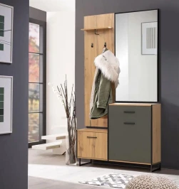 Доната шкаф-прихожая 46.09 Дуб вотан/Диамант серый