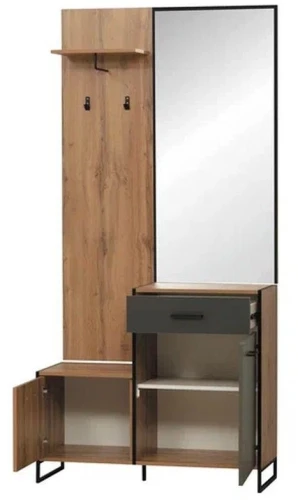 Доната шкаф-прихожая 46.09 Дуб вотан/Диамант серый