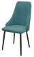 Стул К / черный/велюр бирюза