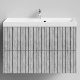 Тумба Тач 90 подвесной, Горный камень ПВХ 57807 Vodok с раковиной в комплекте