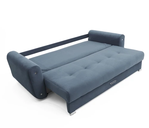 Диван еврокнижка  Вега, велюр серый, 150