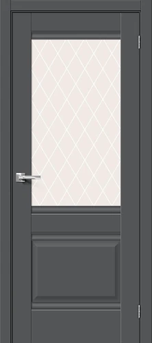 Межкомнатная дверь ПЭТ BRAVO Прима-3 Stormy Silk White Сrystal