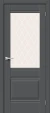 Межкомнатная дверь ПЭТ BRAVO Прима-3 Stormy Silk White Сrystal