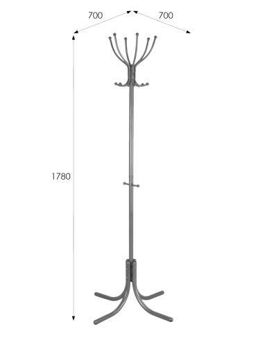 Вешалка напольная М 6 металлик