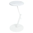 Стол приставной круглый МеталлАрт М015 белый мрамор/белый