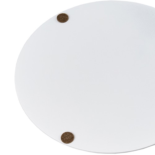 Стол приставной круглый МеталлАрт М015 белый мрамор/белый