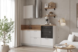 Готовая кухня КГ 1800 ПВХ, Белый софт матовый Арника РМ в.2