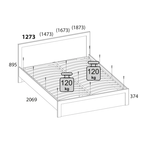 DOORSET, Кровать 120. Цвет ДУБ НАВАРРА