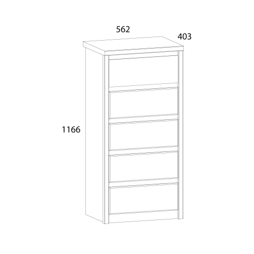 Комод 5S/56, JAZZ, цвет Каштан найроби/Оникс