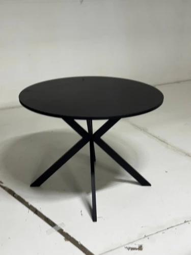 Стол ВЕГА D100 Черный, стекло/ черный каркас М-City