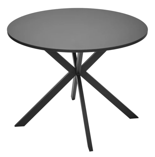 Стол ВЕГА D100 Черный, стекло/ черный каркас М-City