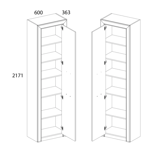 Шкаф 1D, OLIVIA, цвет вудлайн крем/дуб анкона