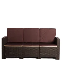 Трёхместный диван под искусственный ротанг для отдыха Калифорния «California» с подушками на спинку