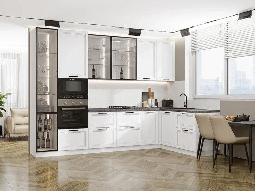 Кухонный гарнитур Нео-04 White Silk Белый