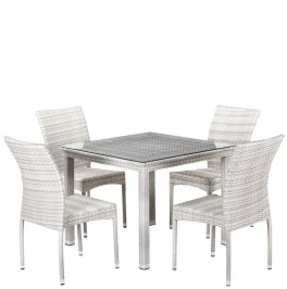 Комплект плетеной мебели T257A/Y380-W85-90x90 4Pcs Latte