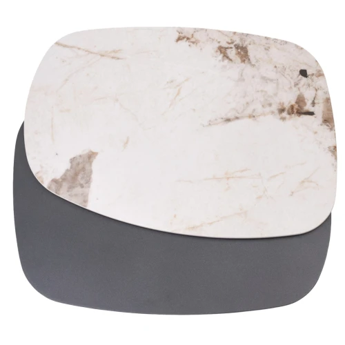 Стол кофейный ARVID PANDORA  керамика на стекле/ окрашенный МДФ / темно-серый МДФ каркас ®DISAUR