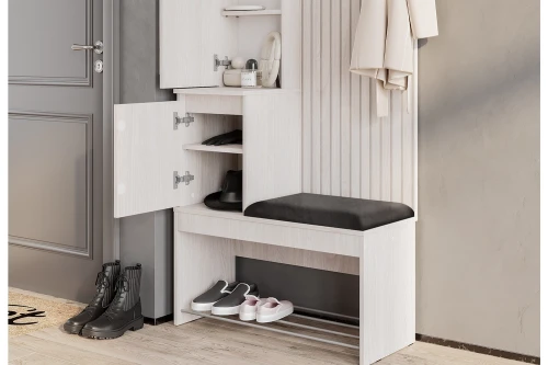 Прихожая Лама ПР-07, Ясень белый, Графит