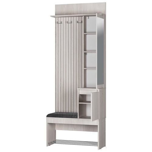 Прихожая Лама ПР-07, Ясень белый, Графит