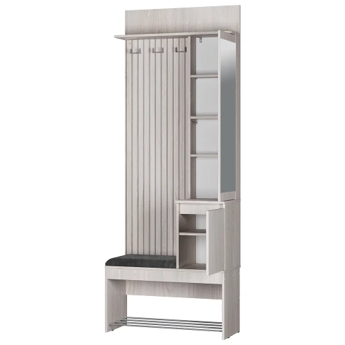 Прихожая Лама ПР-07, Ясень белый, Графит