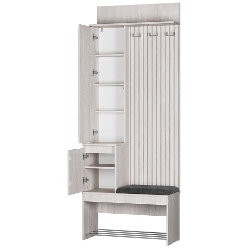 Прихожая Лама ПР-07, Ясень белый, Графит