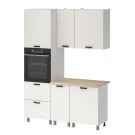 Готовая кухня МК Аленушка 1,6м ПД Лаванда Молочный,скоба черный,сонома